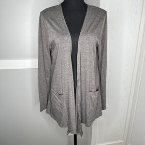TownCat Lightweight Open Front Cardigan Gray Pockets Soft Stretchy | Size Small